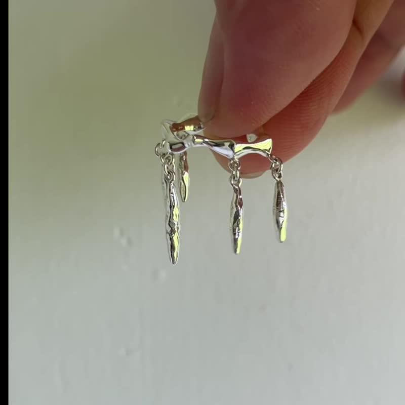 银色吊灯造型耳挂 - 其他 - 纯银 银色