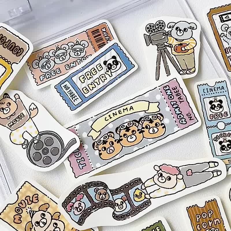 开心动物园/动物电影票券/贴纸包/手帐贴纸 - 贴纸 - 纸 多色