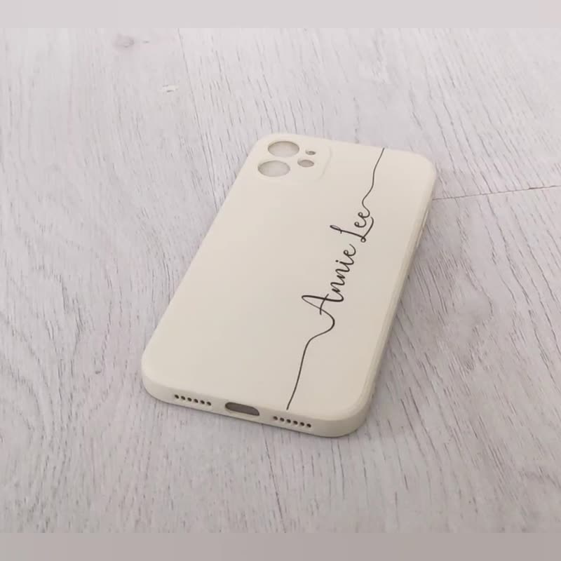 定制化加名字米白全包手机壳iPhone 15 16 Pro Max plus 14+ - 手机壳/手机套 - 塑料 多色