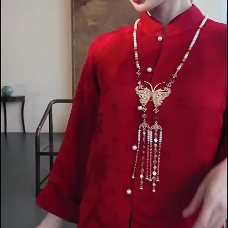 瑞錦 紅色唐裝裙子兩件式套裝 改良唐裝 新中式國風 新娘婚禮禮服 - 旗袍 - 其他人造纤维 红色