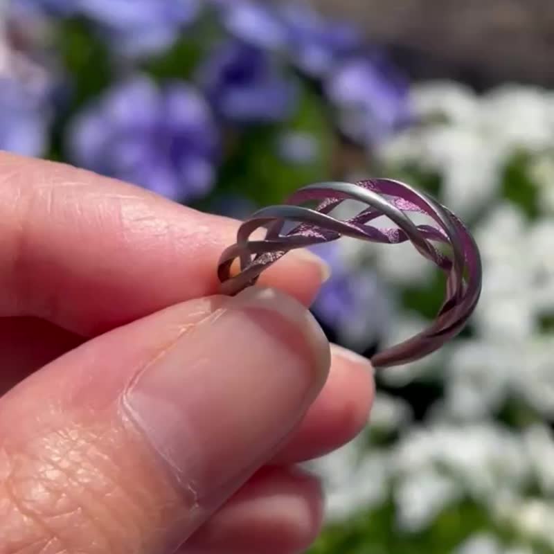 The Pink Gradation Mat Finishing ring Circle of Seasons - 戒指 - 其他金属 粉红色