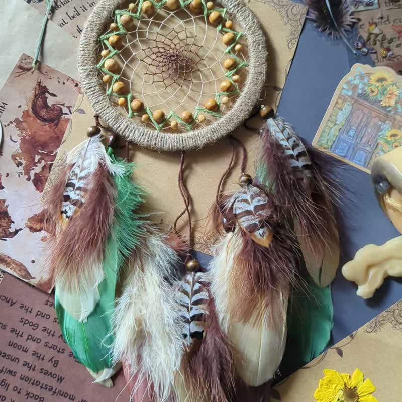 Dreamcatcher Natural Green Brown| - 墙贴/壁贴 - 绣线 绿色