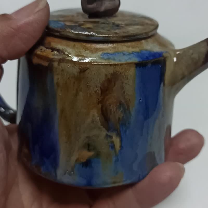 泼墨彩釉手拉胚壶 - 茶具/茶杯 - 陶 多色