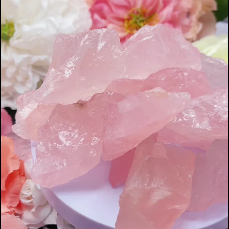 天然 粉水晶 能量 原矿石 心轮疗愈 招好姻缘  粉晶 原石 原矿 - 香薰/精油/线香 - 水晶 粉红色