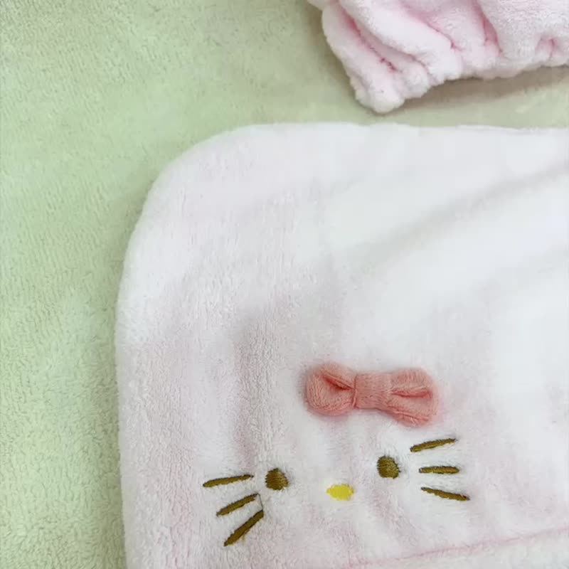 【ONEDER旺达】三丽鸥 Hello Kitty干发巾 立体造型干发帽 - 毛巾浴巾 - 棉．麻 