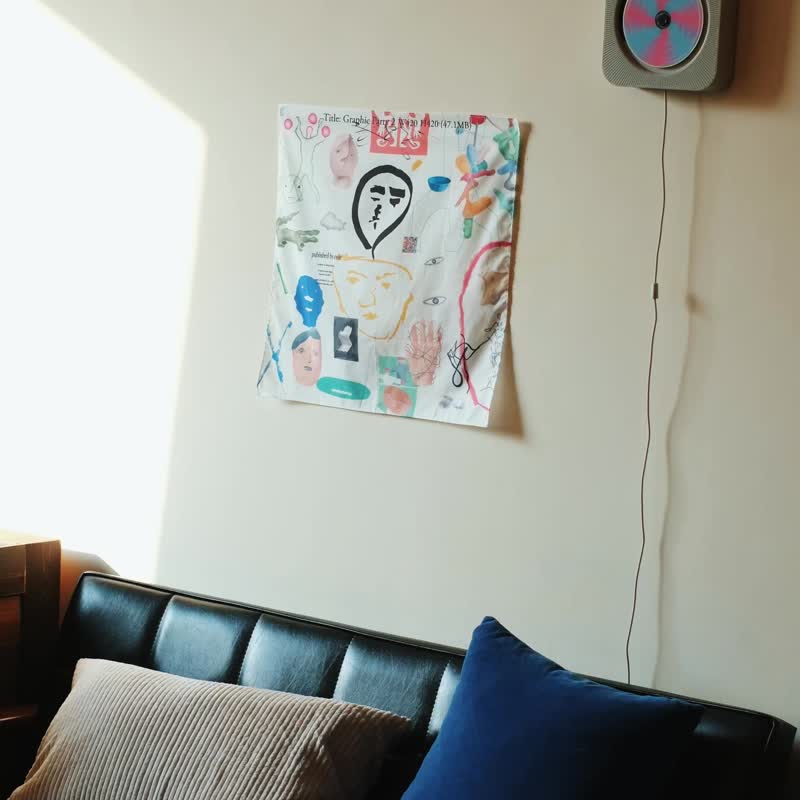 山口崇多 Agata Yamaguchi graphic party 2 Handkerchief - 手帕/方巾 - 棉．麻 多色