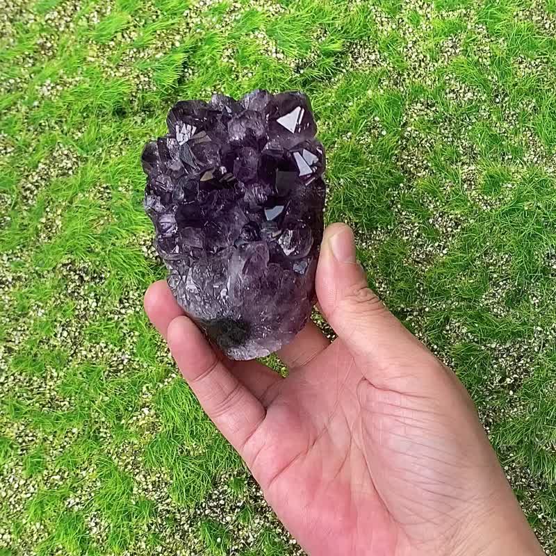 天然原矿可爱蛋糕造型小紫晶镇 紫晶簇 紫水晶 家居 办公室 摆件 - 摆饰 - 水晶 紫色