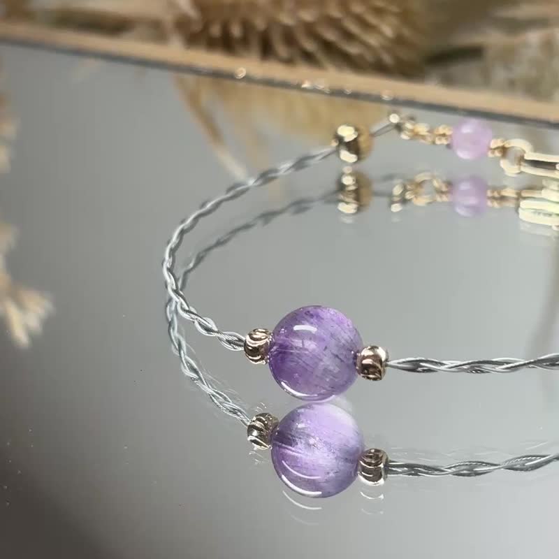 紫超七_离开信息超载的世界_软钢线手链 - 手链/手环 - 水晶 紫色