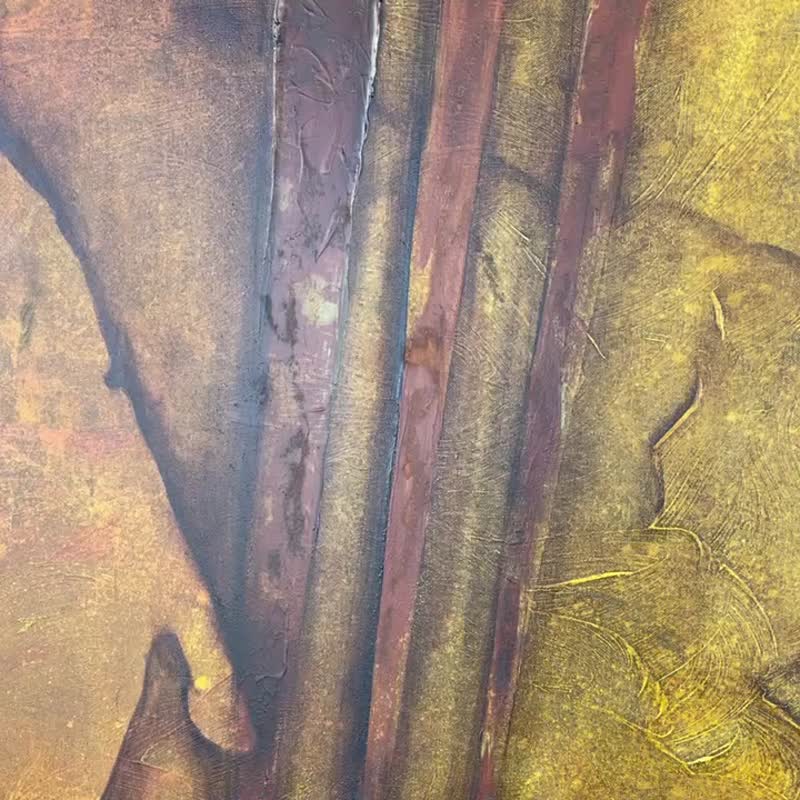 抽象棕压克力画原始沼泽色彩风格艺术品现代艺术 - 墙贴/壁贴 - 压克力 咖啡色