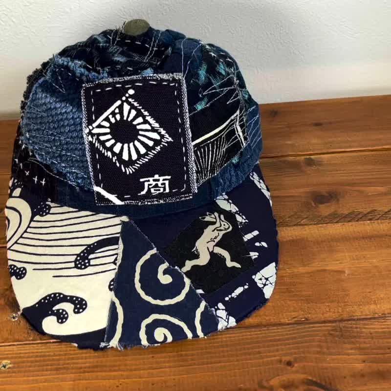 褴褛拼贴帽子 cap-025 - 帽子 - 棉 