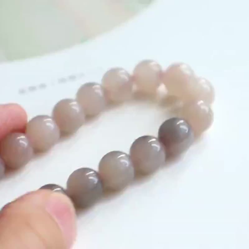 10mm天然和阗玉/和田玉-青海渐变藕粉玉 设计单圈手串 - 手链/手环 - 宝石 粉红色