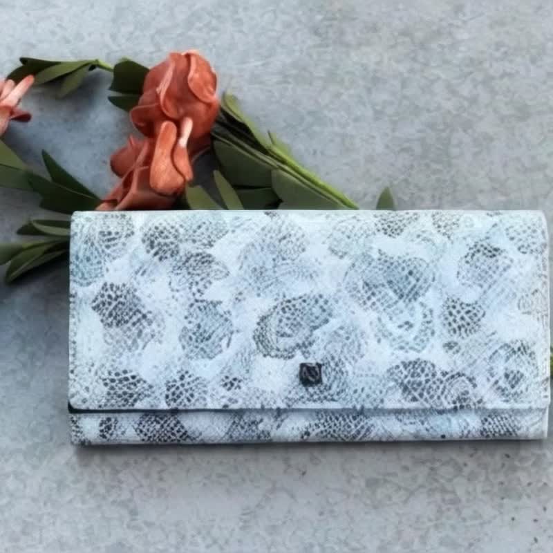 Tosca | Fango CardCase Wallet /蓝暗花-真皮卡套 长钱包 - 皮夹/钱包 - 真皮 
