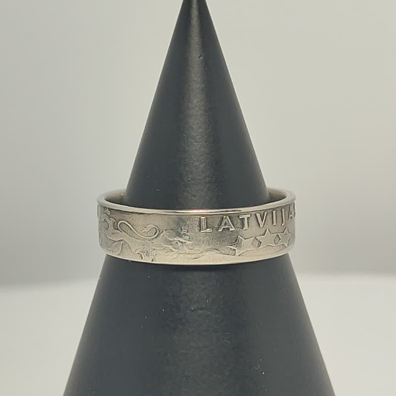 Latvia Coin Ring 1 lats 1992-2008 coin rings for men coin rings for women - 戒指 - 其他金属 