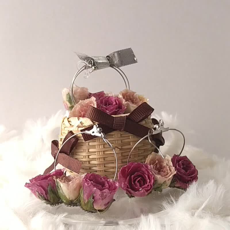 耳针花束及耳夹（花痴/自制花痴） - 耳环/耳夹 - 植物．花 红色