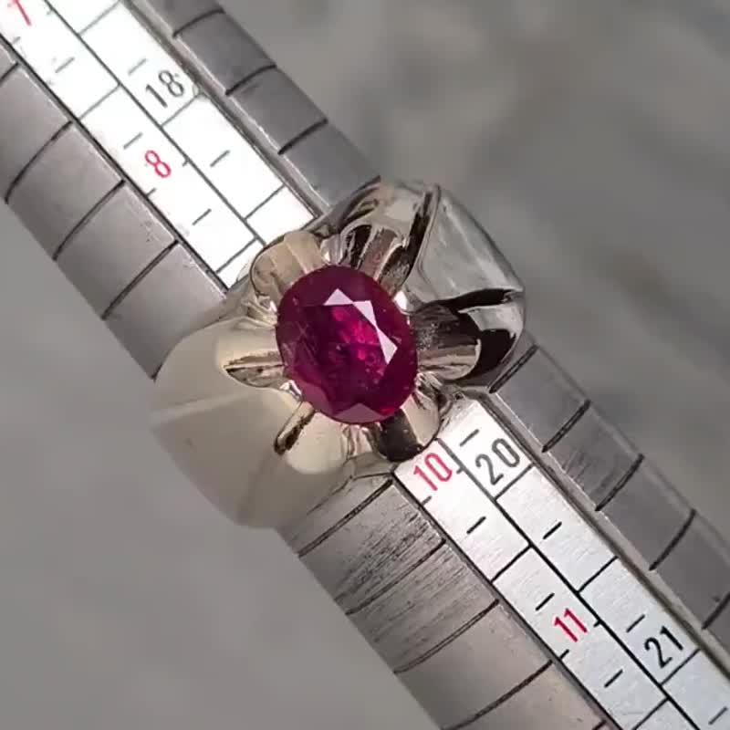 天然缅甸天然红宝石 戒指 宝石 宝石戒指 手工饰品 - 戒指 - 宝石 紫色