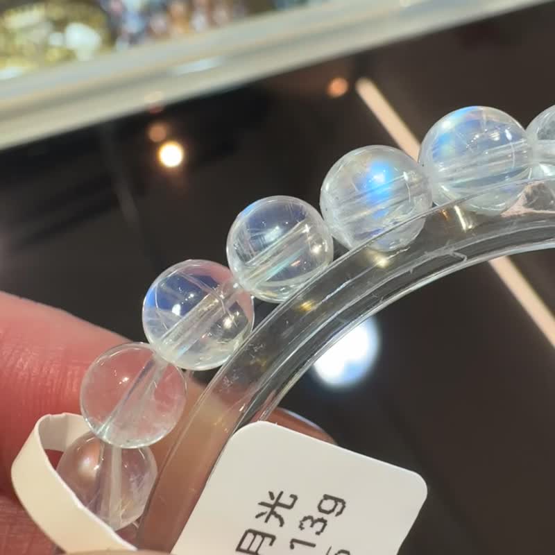 毕业印度玻璃体彩虹蓝月光6.5mm12.13g人缘桃花提升魅力纾解情绪 - 手链/手环 - 水晶 多色