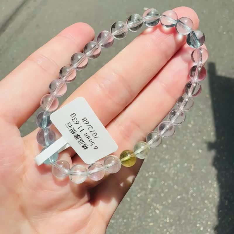 精品级自用天然彩色摩根石水晶6.5mm11.63g释放压力情感疗愈 - 手链/手环 - 水晶 多色