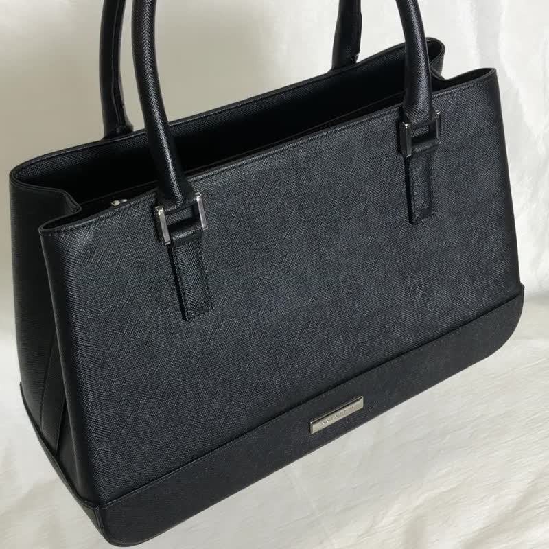 [日本直送，品牌二手包] BURBERRY 手提包，黑标志，皮革，复古，旧款，23ttty - 手提包/手提袋 - 真皮 黑色