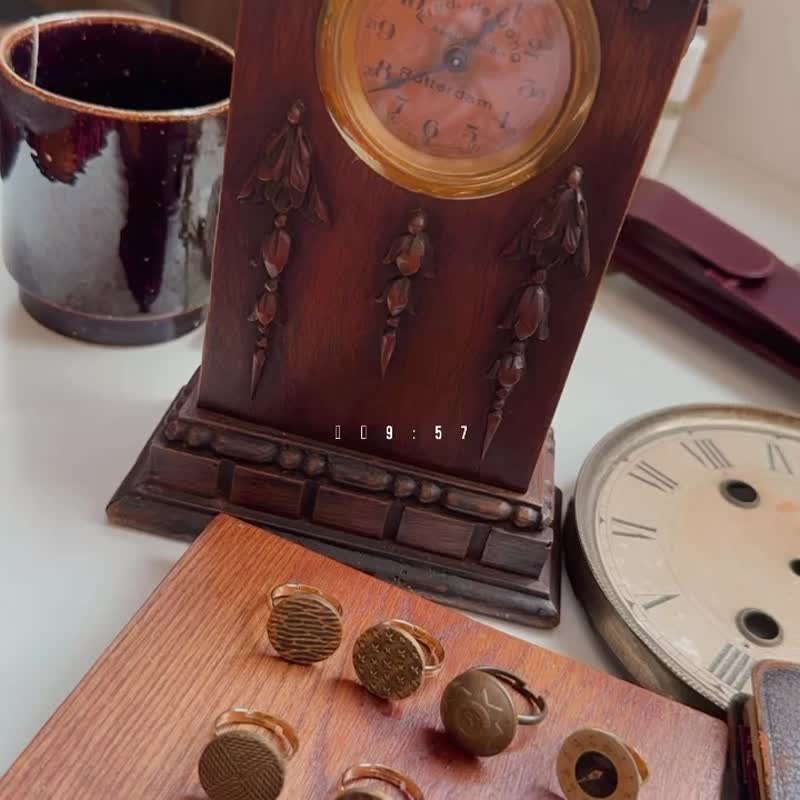 法国60年代 Vintage 古董戒指 xxxx - 戒指 - 铜/黄铜 咖啡色