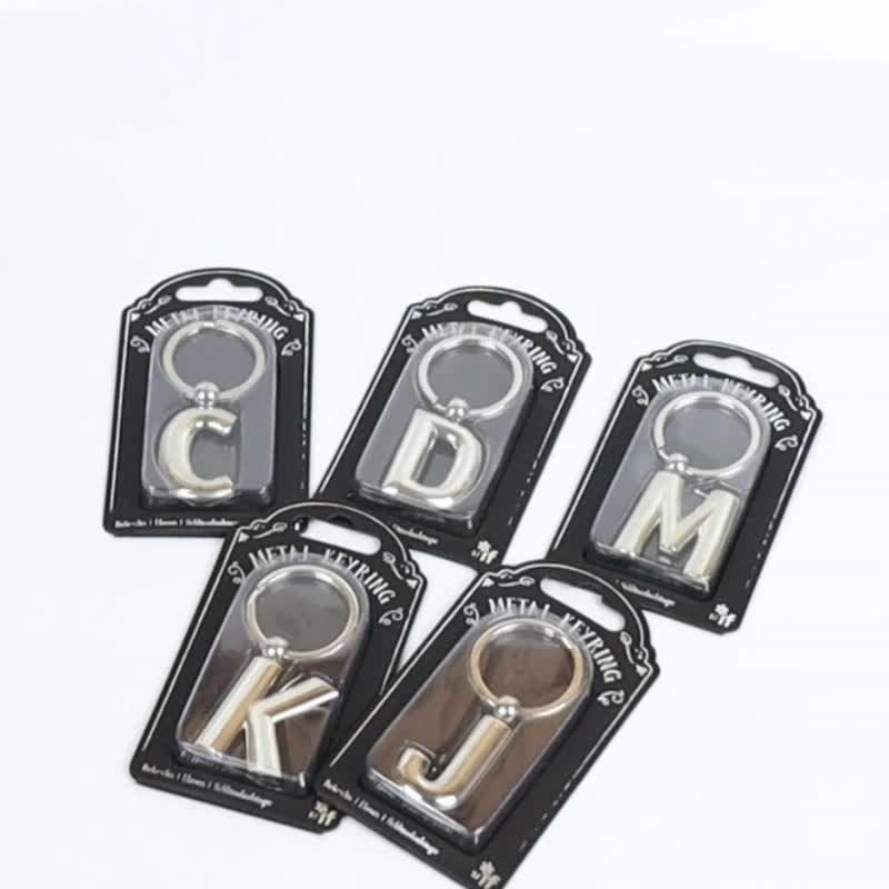 银色字母钥匙圈 情侣姓氏金属钥匙扣名字缩写创意礼物英国IF文创 - 钥匙链/钥匙包 - 其他金属 银色