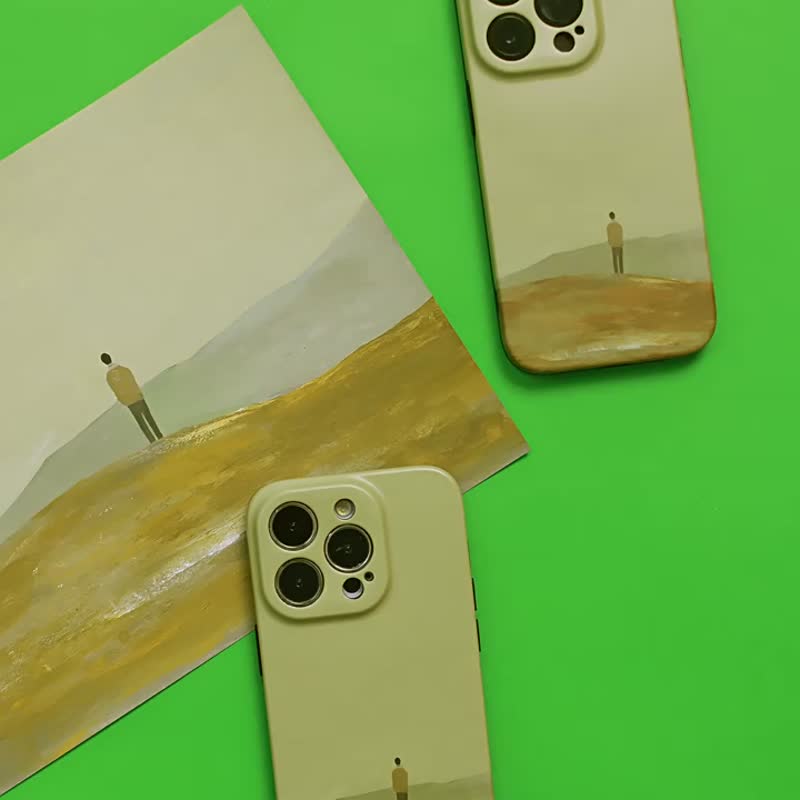 原创 日系插画背对男孩iphone手机壳情侣 - 手机壳/手机套 - 硅胶 绿色