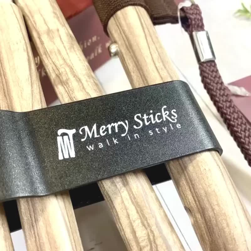 【实用与时尚兼具】天然木纹折叠手杖 - 玫瑰木 登山礼物 - 其他 - 铝合金 卡其色