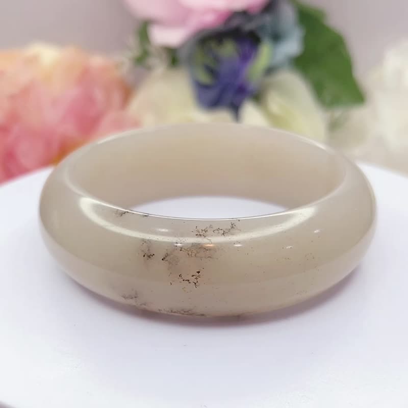 NO.40独特草花平安镯 内径57MM圈口 发财树草花镯 佘太翠玉镯 - 手链/手环 - 玉石 多色
