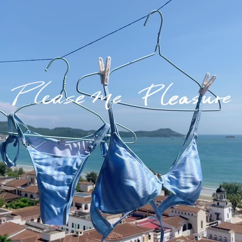 度假性感泳衣比基尼泳装高级穿搭 - 女装泳衣/比基尼 - 聚酯纤维 蓝色