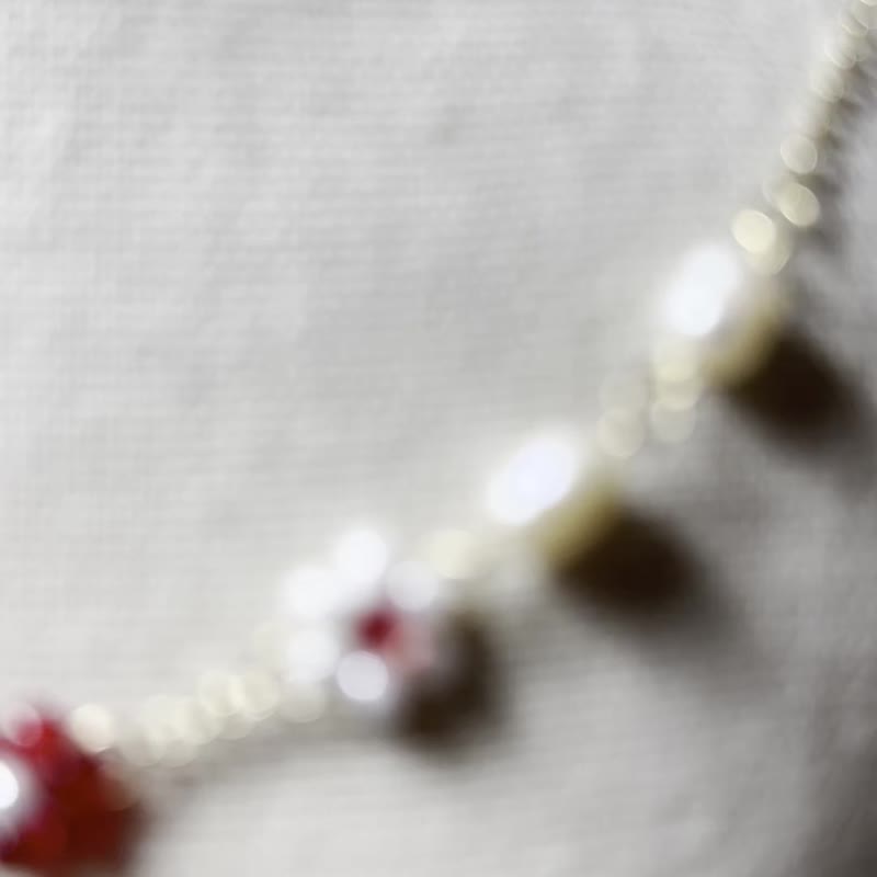 【小花日记】花园私语 绯光红 项链 蕾丝  雏菊 钩针 圣诞节 礼物 - 项链 - 棉．麻 红色