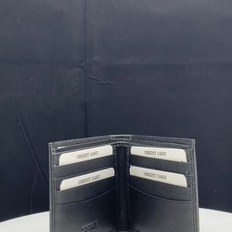 ZENDAR 限量1折 顶级小牛皮极光纹8卡皮夹 全新专柜展示品 - 皮夹/钱包 - 真皮 黑色