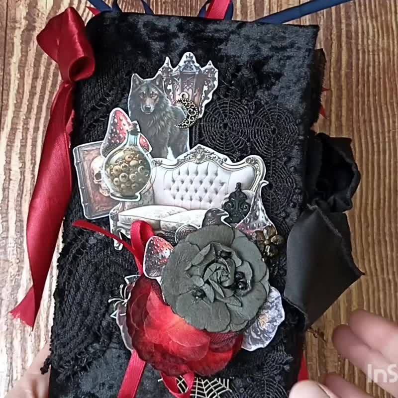女巫日记 魔法梦境日记完成 女巫哥德月亮万圣节 - 笔记本/手帐 - 纸 黑色