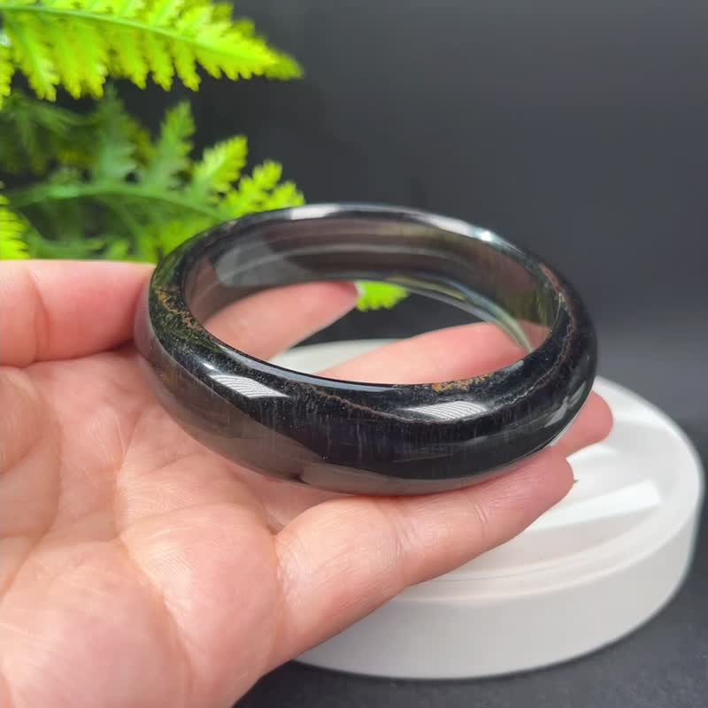 高品质蓝黄虎眼石手镯68+MM 千层聚宝盆虎晴石手环 自律突破自我 - 手链/手环 - 半宝石 