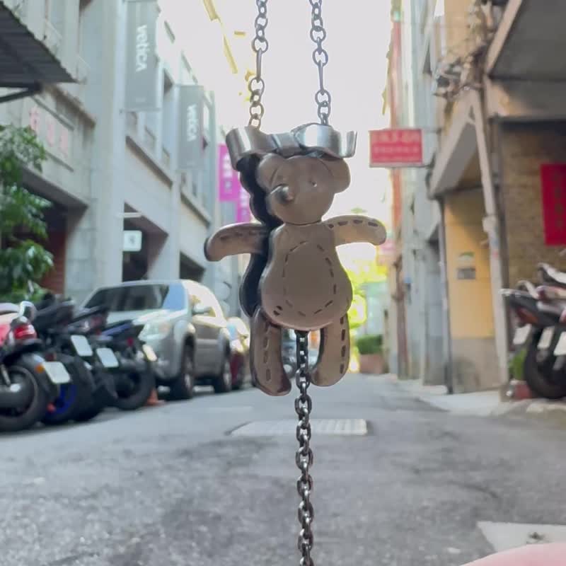 Hi Hi 熊蝴蝶结 - 项链 - 银 