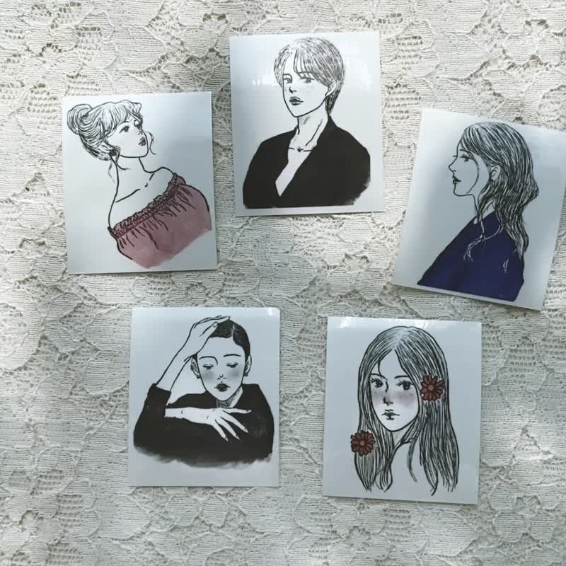 疗愈插画贴纸包 (50x60mm) - 贴纸 - 塑料 