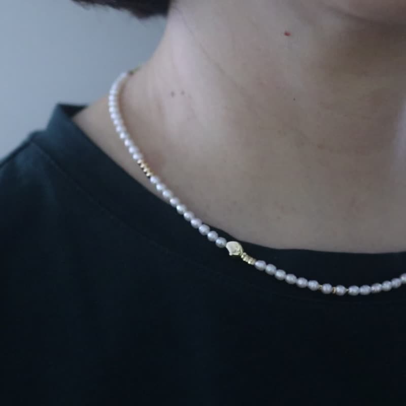 小小奢华 珍珠项链 天然淡水珍珠 颈链 chocker - 项链 - 珍珠 