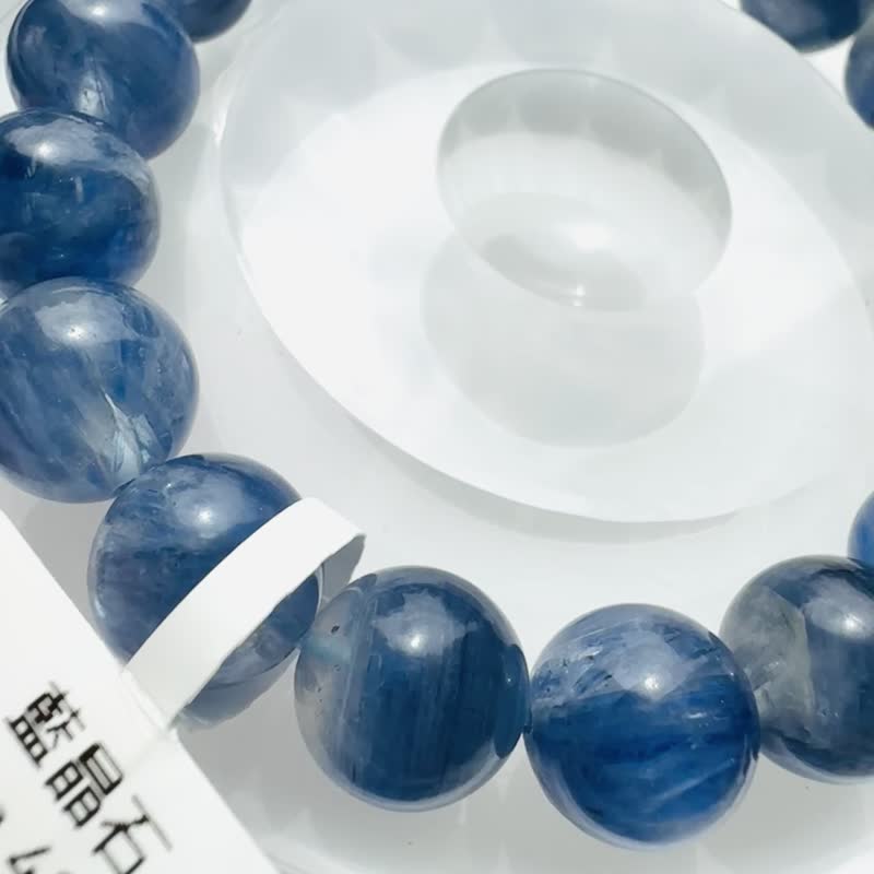 小精品蓝色樱花雨浓色玉化蓝晶石 11mm43.13g 转运水晶提升洞悉力 - 手链/手环 - 水晶 蓝色