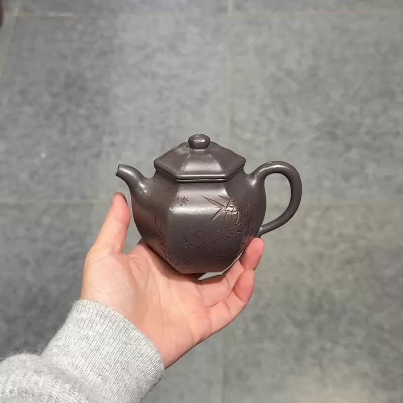 六方莲子 全手工范伟群大师夫人姚丽云作品容量200cc家藏天青泥 - 茶具/茶杯 - 陶 