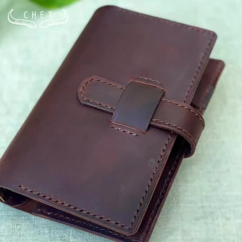 手工真皮六孔活頁手帳皮套 油蠟皮 免費刻字訂製 Bible M6 B6 A6 - 笔记本/手帐 - 真皮 白色