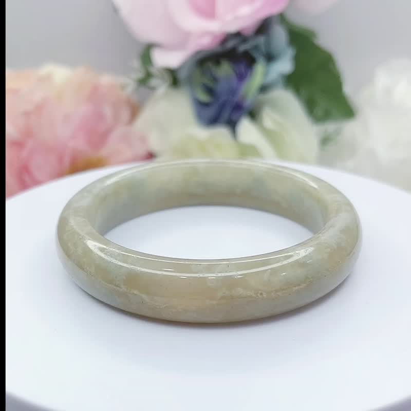 NO.56唯美浪漫蓝冰花平安镯 57MM 圈口 佘太翠玉镯 手环 手镯 - 手链/手环 - 玉石 多色