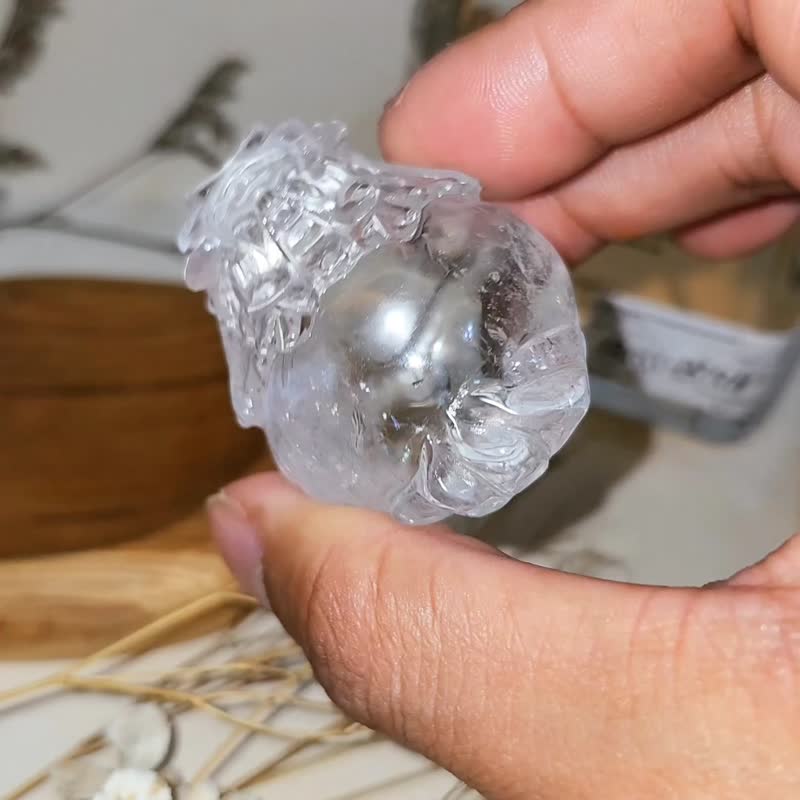 白水晶带彩虹光龙龟 - 摆饰 - 水晶 透明