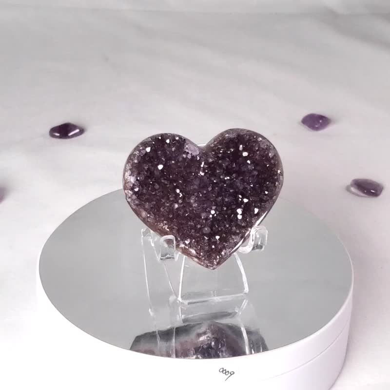 异象爱心水晶 090097  特殊二次结晶 能量更强更开运 - 摆饰 - 水晶 紫色