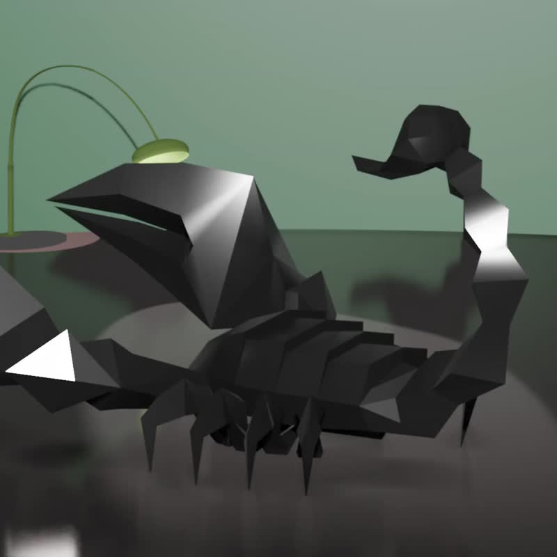 Scorpion Lowpoly, Paper craft, Origami, Zodiac - 图文模板设计 - 其他材质 