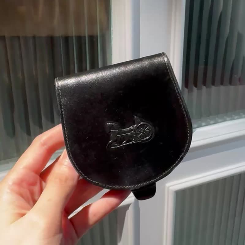 中古正品 Celine 马车真皮 零钱包 皮革收纳套 礼物 男女适用 - 零钱包 - 真皮 黑色