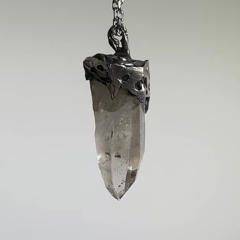喜马拉雅水晶/纯银粗犷个性手工项链 - 项链 - 纯银 