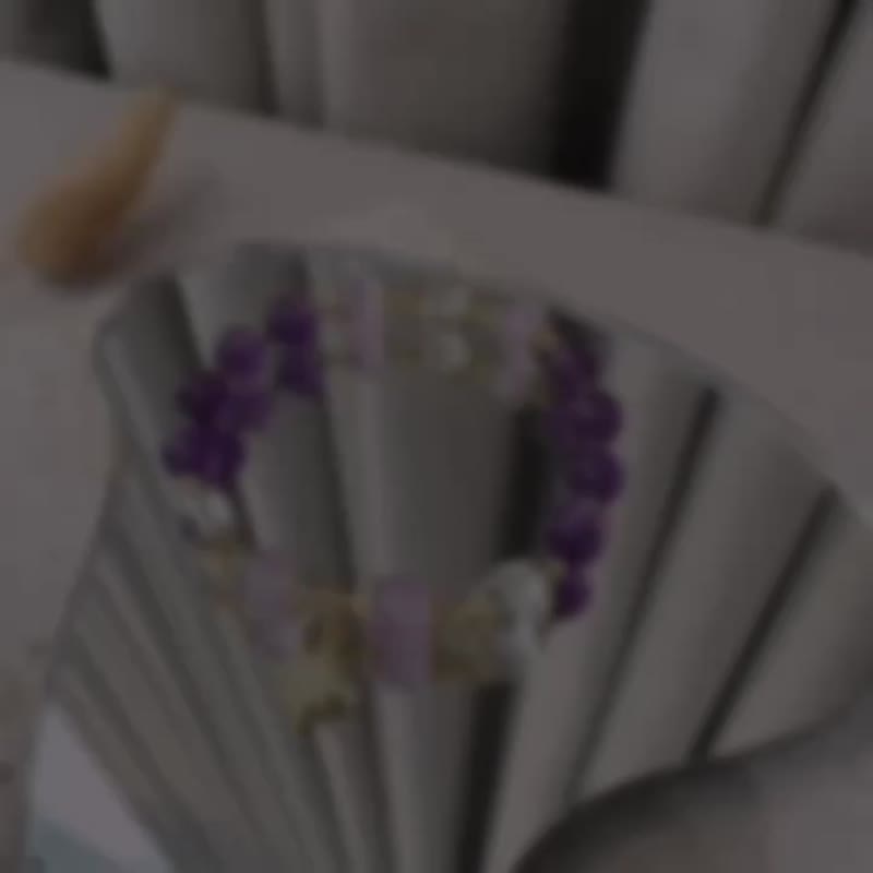 现货礼盒包装【紫雾】薰衣草紫 深紫水晶 白水晶手链 智慧人缘 - 手链/手环 - 水晶 紫色