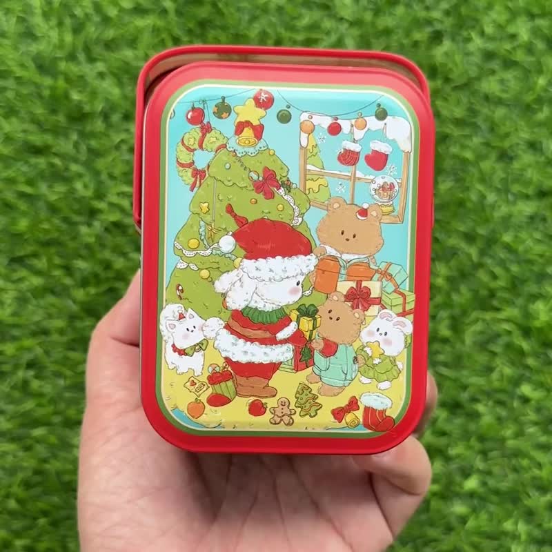 Miss柒 曲奇饼干 A款 圣诞手提铁盒 比香港小熊饼干还唰嘴 - 手工饼干 - 其他金属 红色