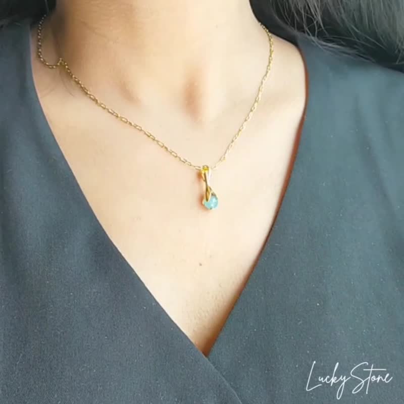Lucky stone Necklace Pendant - 项链 - 其他金属 