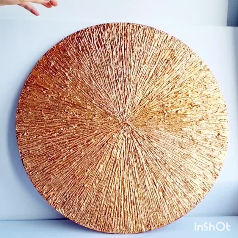 Gold leaf painting on hardboard Different size Original wall art Gold wall decor - 墙贴/壁贴 - 其他材质 银色