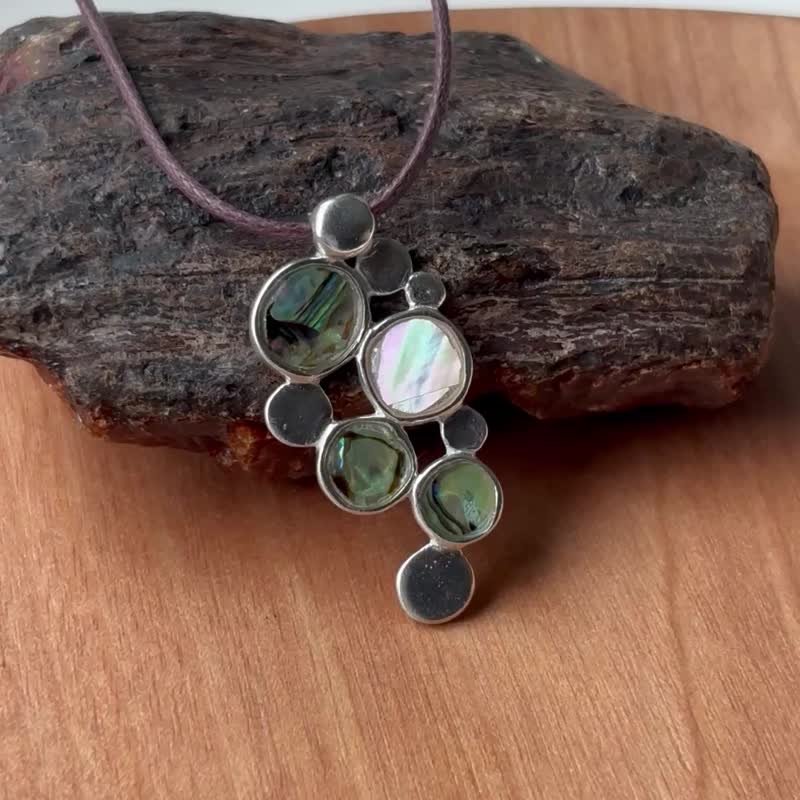 【流光】银项坠/银黏土制作 - 项链 - 银 银色