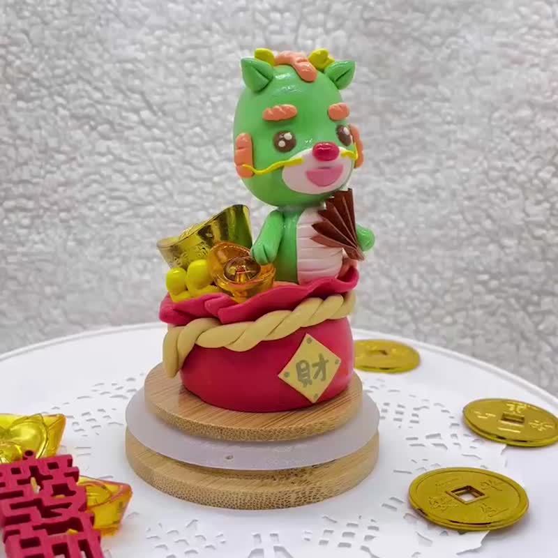定制化黏土开工财运到/业绩旺旺来/财运摆设/可改人偶或其他动物 - 玩偶/公仔 - 粘土 